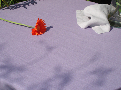 Hemp Tablecloth - Soft Lilac - 138cm x 220cm